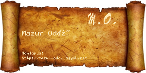 Mazur Odó névjegykártya